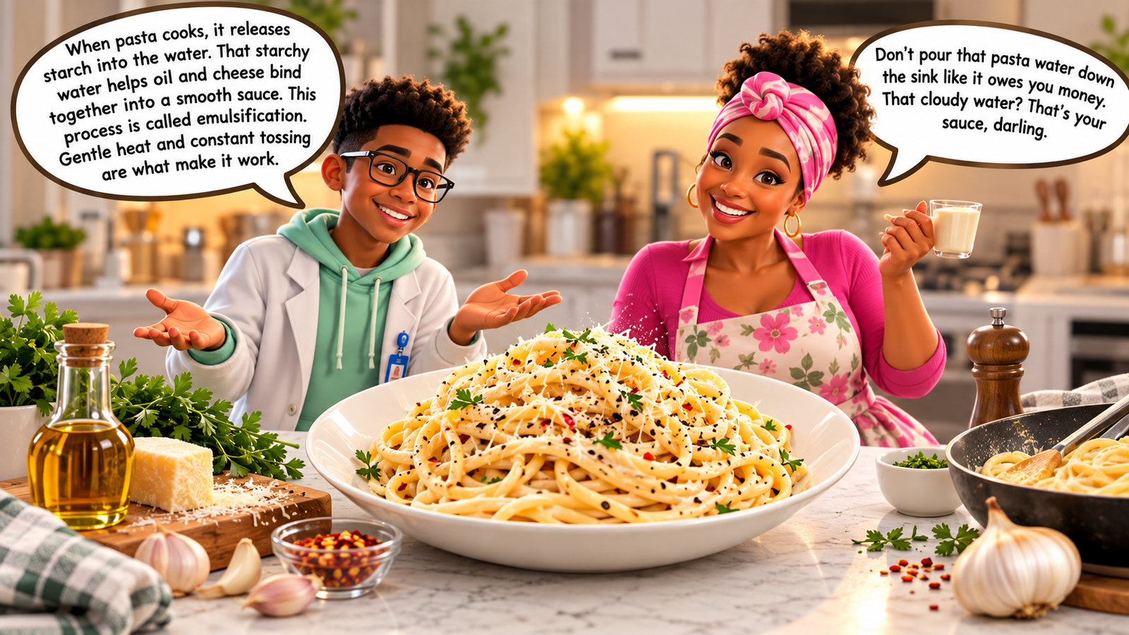 creamy pasta tips in a cozy kitchen