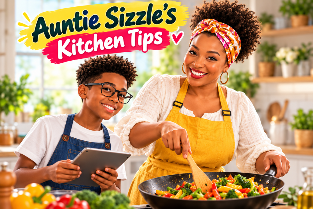 auntie sizzle’s colorful kitchen tips