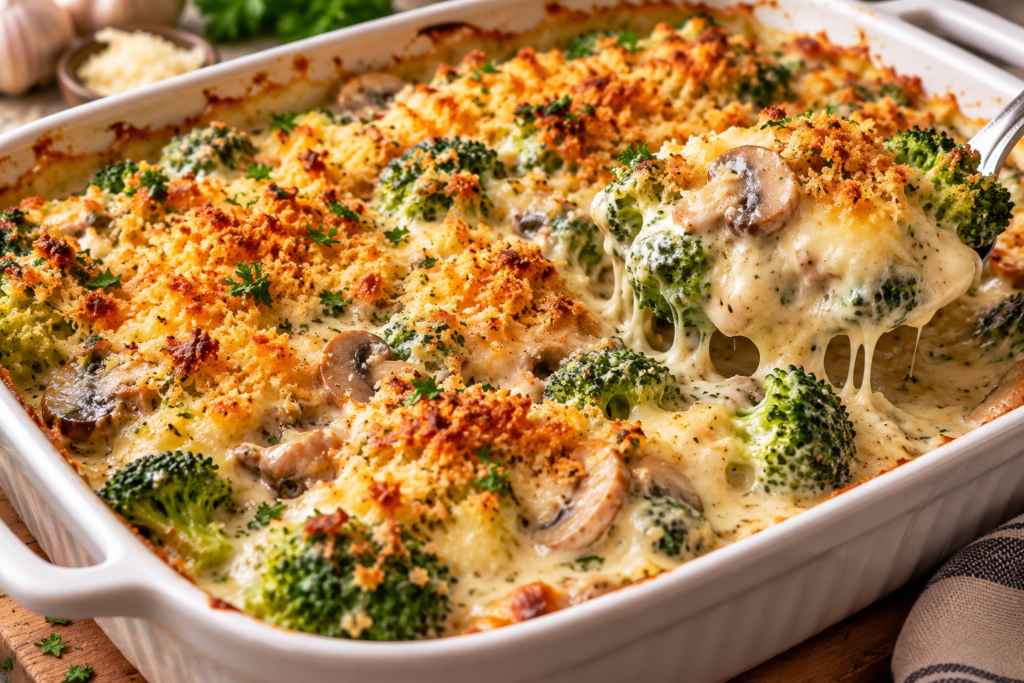 creamy broccoli mushroom casserole