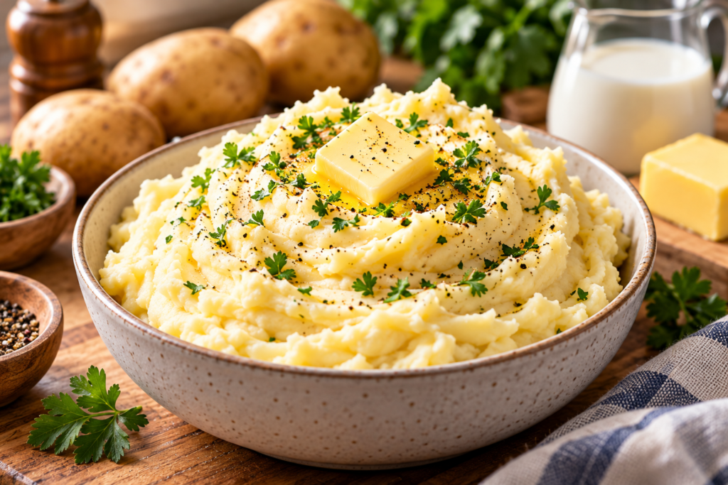 creamy herb butter mashed potatoes