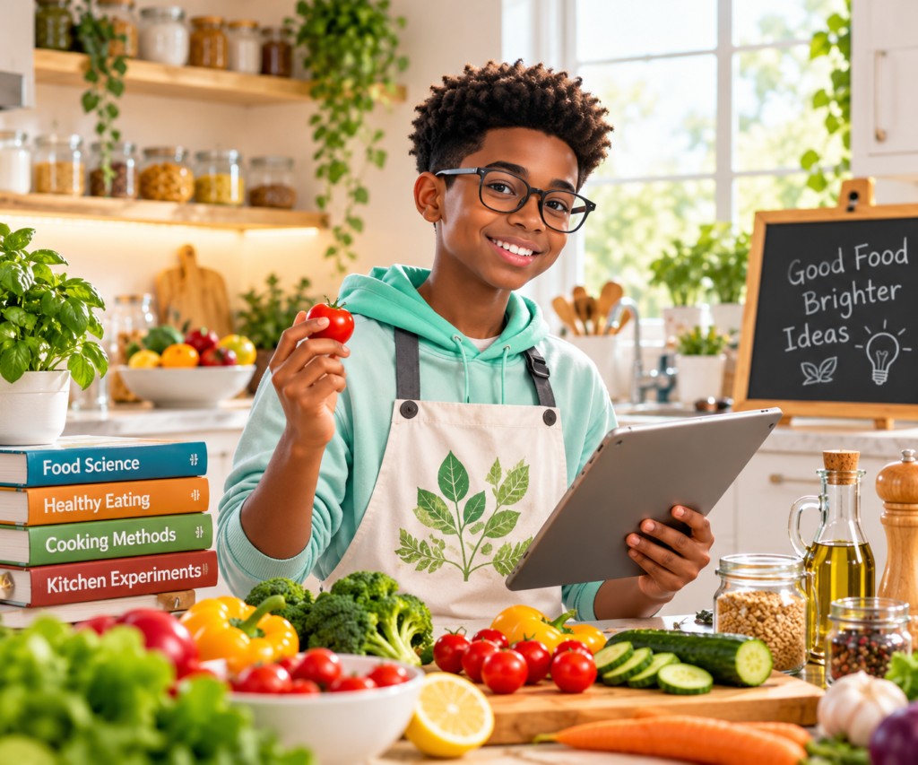 healthy cooking inspiration in a bright kitchen
